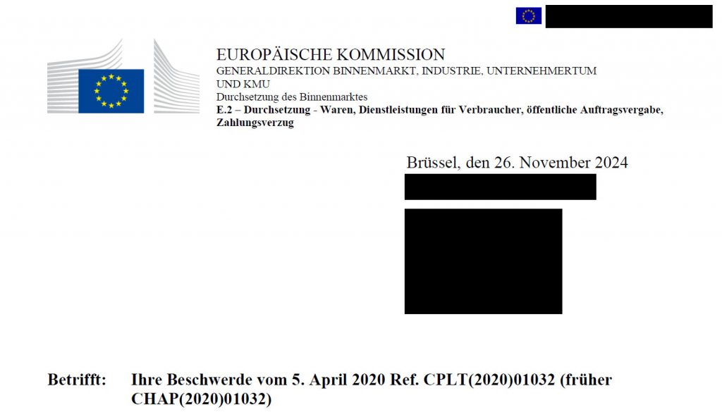 Schreiben der EU-Kommission